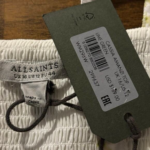 All Saints Women’s 12 Cassia Amanzi Tank Linen Blend Bra Top Cropped Sleeveless - Picture 6 of 13